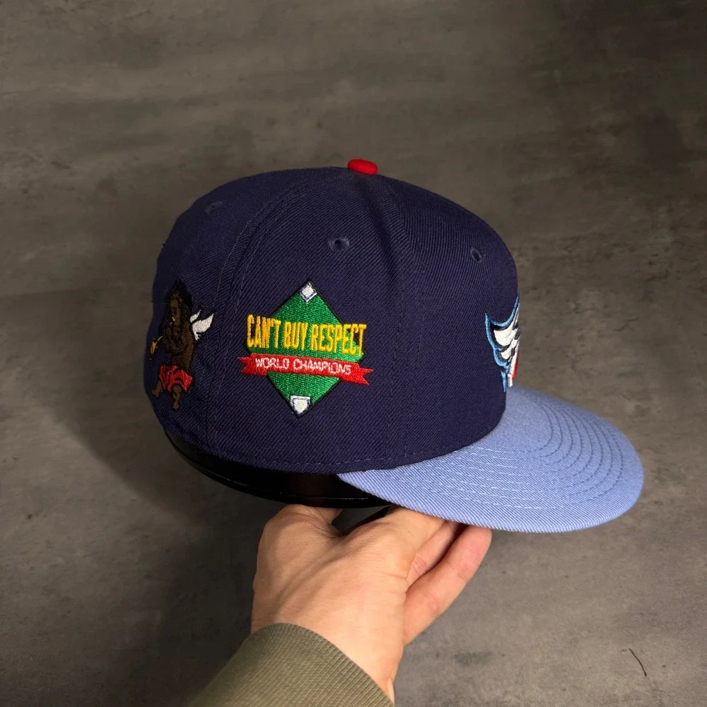 New Era‎ Anaheim Angels Hat 7 Navy Cant Buy Respect Ghetto Cherub Fitted MLB Cap